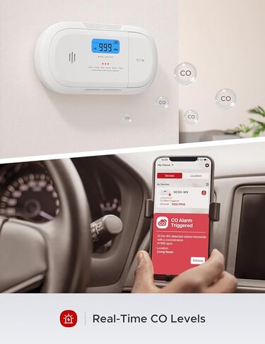 X-Sense Carbon Monoxide Detector Alarm with Digital LCD Display, CO Detector Alarm with 5-Year Replaceable Battery and Peak Value Memory, XC04-R in Kuwait