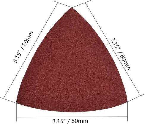 15PCS 180 Grit Triangle Sanding Pad, No-Hole Hook and Loop Detail Sander Sandpaper, Aluminum Oxide Sanding Paper fit Triangular Oscillating Multi Tool in Kuwait