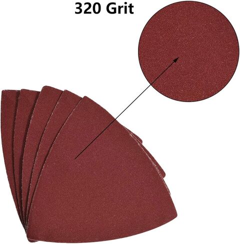 15PCS 180 Grit Triangle Sanding Pad, No-Hole Hook and Loop Detail Sander Sandpaper, Aluminum Oxide Sanding Paper fit Triangular Oscillating Multi Tool in Kuwait