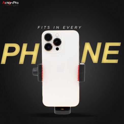 Action Pro™ Phone Tripod Mount Adapter Video Vlogging Universal Smartphone Tripod Holder for iPhone 6, 5, 5C, 5S, Samsung Galaxy S5, S4 Note 4 Note 3 One Plus Redmi Realme Motorola Huawei Vivo Oppo in Kuwait