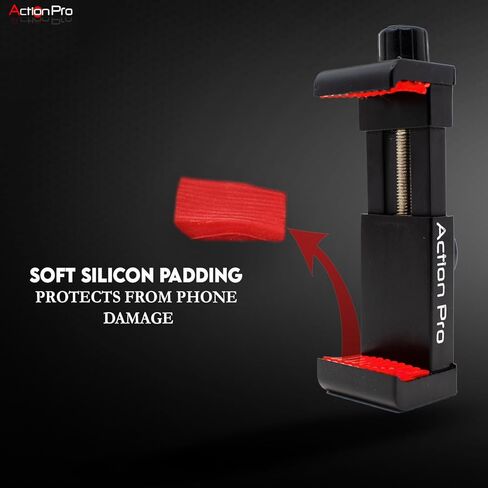 Action Pro™ Phone Tripod Mount Adapter Video Vlogging Universal Smartphone Tripod Holder for iPhone 6, 5, 5C, 5S, Samsung Galaxy S5, S4 Note 4 Note 3 One Plus Redmi Realme Motorola Huawei Vivo Oppo in Kuwait