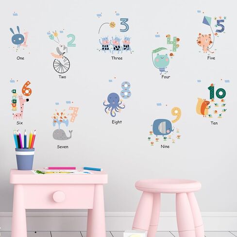 Nursery NS-2 Count Dinosaurs Colorful Wall Decal Window Stickers for Kids, Inspirational Quote Vinyl Decorations Watercolor Classroom Art Living Playroom Bedroom Kindergarten Dorm Painting for Party in Kuwait