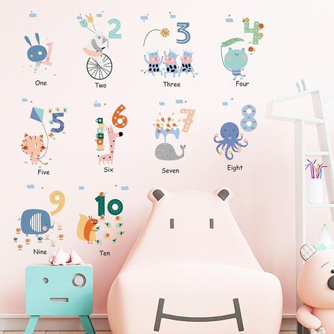 Nursery NS-2 Count Dinosaurs Colorful Wall Decal Window Stickers for Kids, Inspirational Quote Vinyl Decorations Watercolor Classroom Art Living Playroom Bedroom Kindergarten Dorm Painting for Party in Kuwait