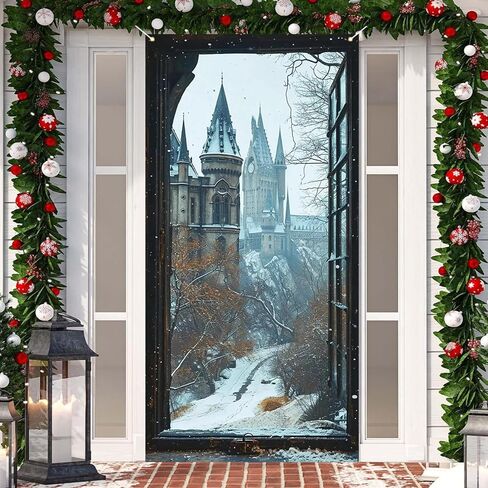 غطاء باب الساحرة السحرية لخلفية صورة عيد ميلاد سعيد وديكورات ومستلزمات حفلات أعياد الميلاد للمنزل in Kuwait