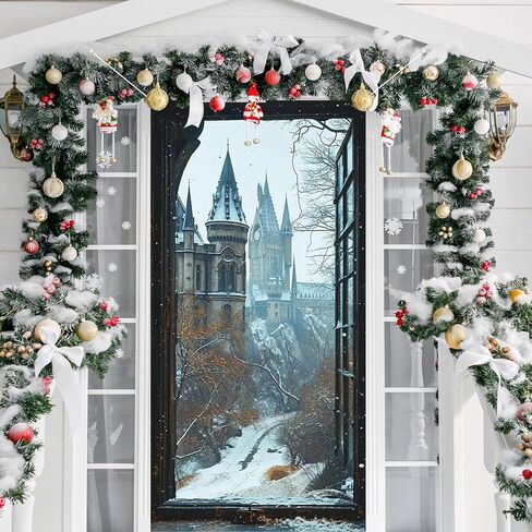 غطاء باب الساحرة السحرية لخلفية صورة عيد ميلاد سعيد وديكورات ومستلزمات حفلات أعياد الميلاد للمنزل in Kuwait