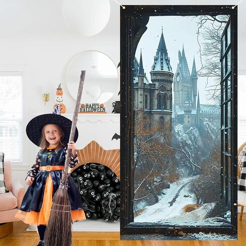 غطاء باب الساحرة السحرية لخلفية صورة عيد ميلاد سعيد وديكورات ومستلزمات حفلات أعياد الميلاد للمنزل in Kuwait