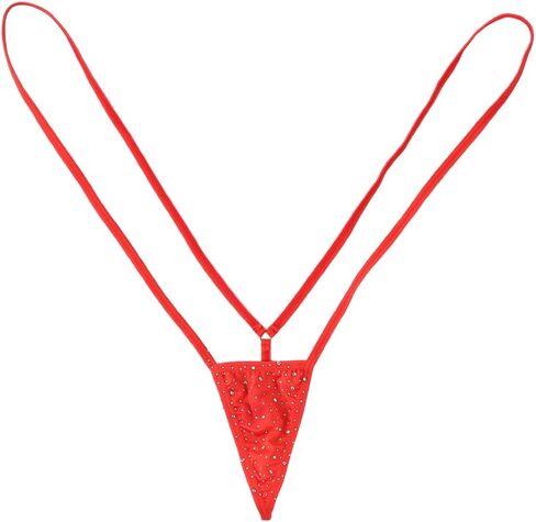SIQITECHNO Rhinestone Extreme Sexy Micro Bikini Set Sparkle Lingerie Set for Women Two Piece Bra Top with Thong Swimwear in Kuwait