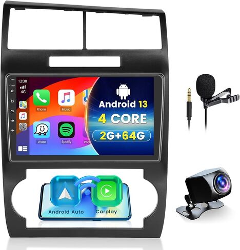 8Core 4+64GB Android 13 ستيريو سيارة لدودج تشارجر/دودج ماغنوم 2005 2006 2007 راديو لاسلكي Carplay Android Auto، راديو سيارة بشاشة لمس 9 بوصة مع BT GPS DSP WiFi FM RDS + AHD كاميرا احتياطية ميكروفون in Saudi Arabia