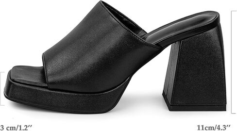 DOEYG كعب منصة أسود للنساء مثير مفتوح من الأمام بكعب مكتنز سهل الارتداء على الكعب، صنادل بكعب مربع من الأمام، فستان الحفلات Y2k، صنادل صيفية in Kuwait