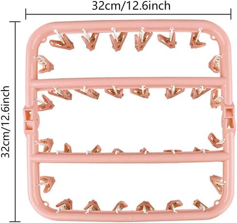 SteelFever Foldable Clip and Drip Hanger with 32 Clips - Plastic Hanging Drying Rack for Clothes Underwear Socks (Blue) in Saudi Arabia