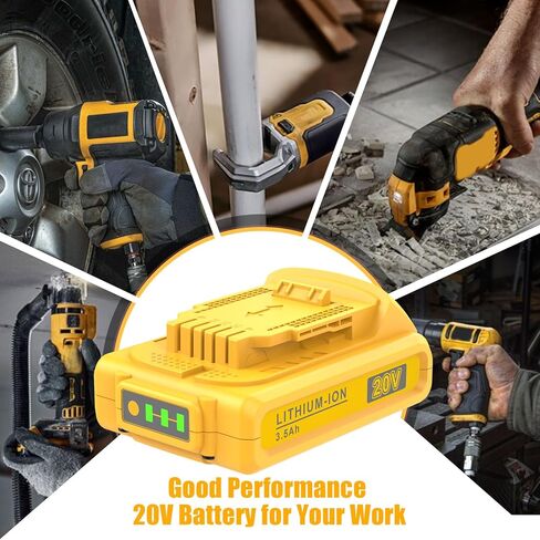 2Packs 3.5Ah Replacement for Dewalt 20V Max Battery, Compatible with Dewalt 20V Battery DCB200 DCB201 DCB204 DCB206 DCB207 with DCB112 20V Max Battery Charger in Saudi Arabia