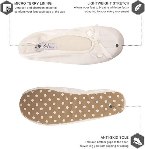 Jessica Simpson Women's Satin Ballerina Yoga Slipper with Bow in Saudi Arabia