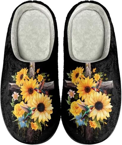 Slippers for Women Indoors and Outdoors, Mens Comfy Flannel Warm Slippers Flat Clogs Winter House Slippers in Saudi Arabia