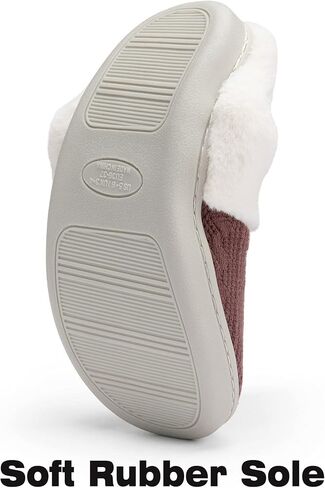 Women’s Slippers Fuzzy Comfy Warm House Slippers for women,Slip-on Slippers Soft Cozy Plush for Indoor Outdoor winter Knitted slippers in Saudi Arabia