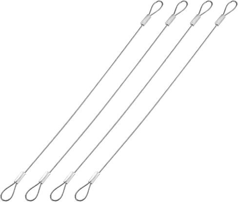 YOKIVE 4 Pcs Stage Lights Safety Cables, 304 Stainless Steel Security Ropes with Double Loops | Great for Party Lighting LED (Silver, 16-Inch, 2mm Dia) in Saudi Arabia