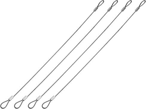 YOKIVE 4 Pcs Stage Lights Safety Cables, 304 Stainless Steel Security Ropes with Double Loops | Great for Party Lighting LED (Silver, 16-Inch, 2mm Dia) in Saudi Arabia