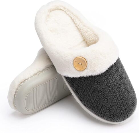 Women’s Slippers Fuzzy Comfy Warm House Slippers for women,Slip-on Slippers Soft Cozy Plush for Indoor Outdoor winter Knitted slippers in Saudi Arabia
