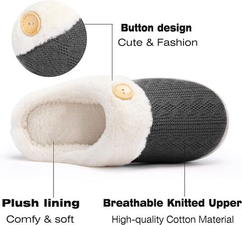Women’s Slippers Fuzzy Comfy Warm House Slippers for women,Slip-on Slippers Soft Cozy Plush for Indoor Outdoor winter Knitted slippers in Saudi Arabia