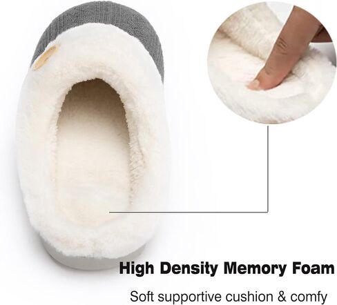 Women’s Slippers Fuzzy Comfy Warm House Slippers for women,Slip-on Slippers Soft Cozy Plush for Indoor Outdoor winter Knitted slippers in Saudi Arabia