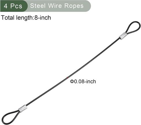 YOKIVE 4 Pcs Stage Lights Safety Cables, 304 Stainless Steel Security Ropes with Double Loops | Great for Party Lighting LED (Silver, 16-Inch, 2mm Dia) in Saudi Arabia