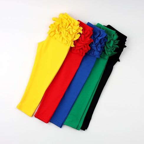 HOOLCHEAN Baby Toddler and Little Girls Ruffles Buttocks Leggings Solid Color Pants in Saudi Arabia
