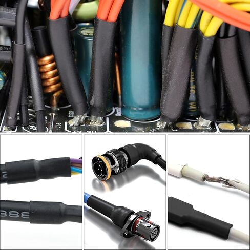 Heat Shrink Tube, Wire Wrap Electrical Cable Ratio 2:1 Heat Shrinkable Shrinking Sleeving Black (6M / 20Ft, Dia.40mm) in Saudi Arabia