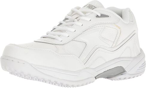 Men's White Lace Work Shoe - Slip Resistant, Breathable, Comfortable + Affordable, Memory Foam Insole, White, 7.5 M US in Saudi Arabia