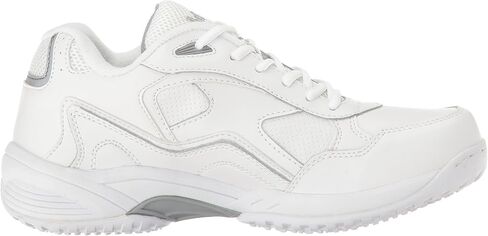 Men's White Lace Work Shoe - Slip Resistant, Breathable, Comfortable + Affordable, Memory Foam Insole, White, 7.5 M US in Saudi Arabia