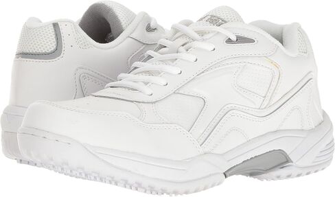 Men's White Lace Work Shoe - Slip Resistant, Breathable, Comfortable + Affordable, Memory Foam Insole, White, 7.5 M US in Saudi Arabia