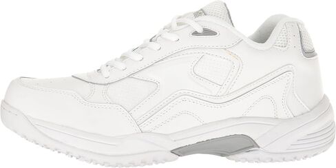 Men's White Lace Work Shoe - Slip Resistant, Breathable, Comfortable + Affordable, Memory Foam Insole, White, 7.5 M US in Saudi Arabia