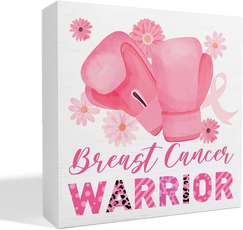 Breast Cancer Awareness Gifts for Women Friends, Breast Cancer Survivor Gifts Fight Breast Cancer Warrior Support Gifts, Breast Cancer Decor Wooden Box Sign, Breast Cancer Awareness in Kuwait