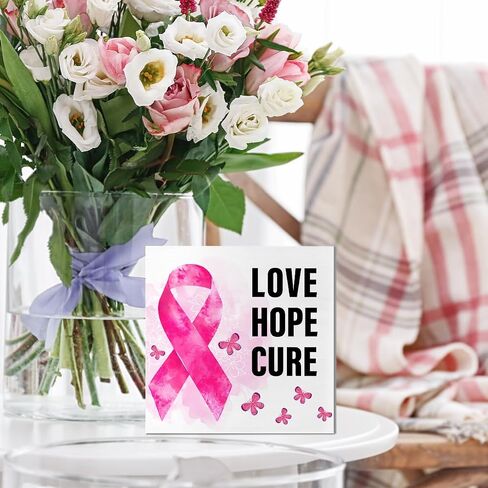 Breast Cancer Awareness Gifts for Women Friends, Breast Cancer Survivor Gifts Fight Breast Cancer Warrior Support Gifts, Breast Cancer Decor Wooden Box Sign, Breast Cancer Awareness in Kuwait