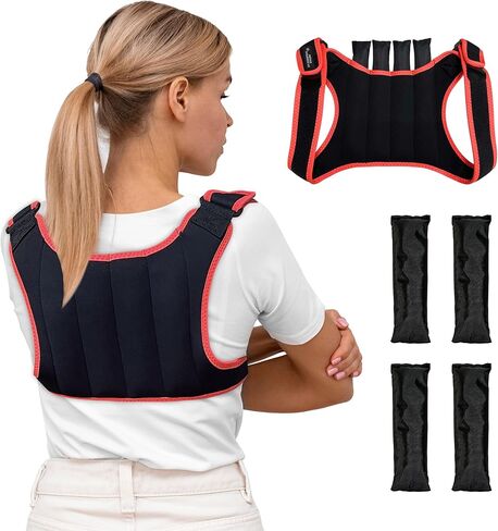 سترة مصحح الوضعية للنساء، أوزان قابلة للإزالة، مقاس قابل للتعديل - مصحح وضعية تمليس الظهر، تحسين الوضعية، بناء قوة الظهر - مصحح الوضعية المتقدم مع 4 أوزان لكل 0.5 رطل in Kuwait