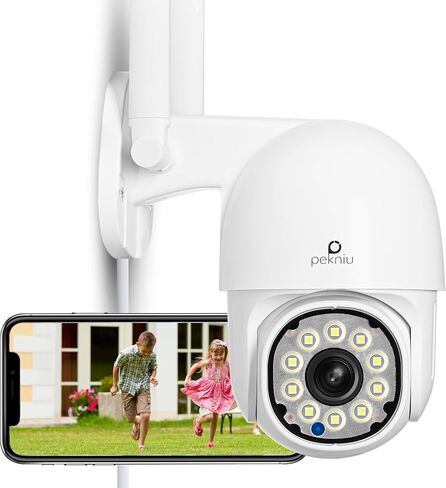 Outdoor Security Camera Wired 4MP/2K Color Night Vision, Rotating 355° Wired Surveillance Camera 2.4&5G WiFi with Spotlight, Motion Detection, 2-Way Talk, Compatible with Alexa (1pack) in Saudi Arabia