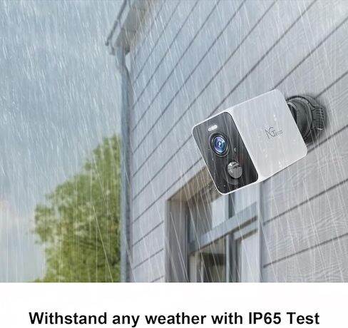 كاميرا أمان NGTeco 4MP لاسلكية خارجية، كاميرا بطارية 2.5K FHD لأمن المنزل مع كشف الحركة، رؤية ليلية ملونة مع ضوء كشاف، تخزين سحابي مجاني لمدة 30 يومًا، متوافقة مع Alexa in Kuwait