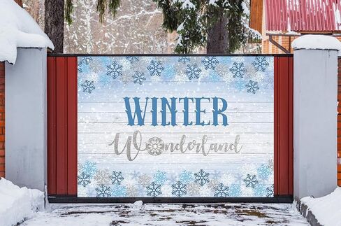 8x6FT Winter Backdrop Winter Wonderland Backdrop Winter Scene Backdrop Winter Party Decorations Banner F226 in Kuwait