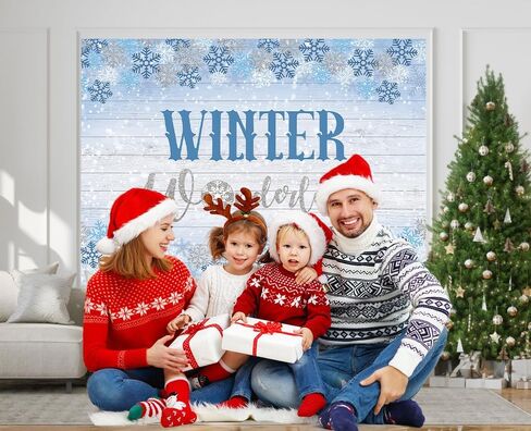 8x6FT Winter Backdrop Winter Wonderland Backdrop Winter Scene Backdrop Winter Party Decorations Banner F226 in Kuwait