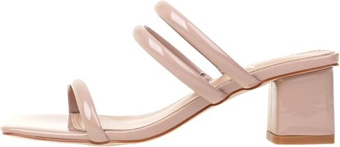 vivianly Strappy Heels Sandals for Women Chunky Heeled Sandals Three Straps Slip-On High Heels with Square Open Toe Sandals in Kuwait