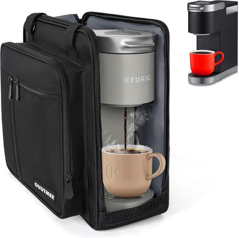 OUUTMEE Coffee Maker Carrying Bag Compatible with Keurig K-Mini or K-Mini Plus, Single Serve Coffee Brewer Portable Storage Bag with Extra Pockets, Storage Tote Case With Shoulder Strap in Kuwait
