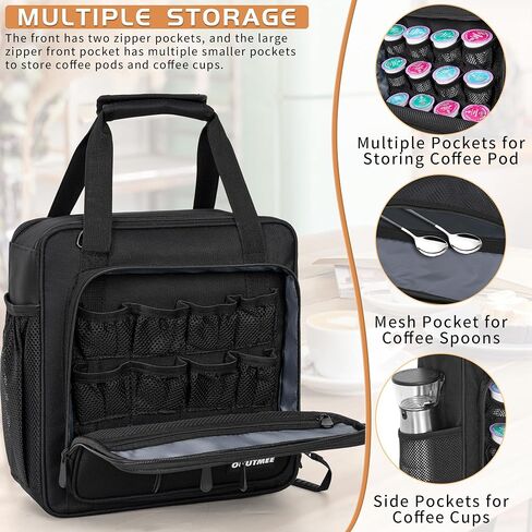 OUUTMEE Coffee Maker Carrying Bag Compatible with Keurig K-Mini or K-Mini Plus, Single Serve Coffee Brewer Portable Storage Bag with Extra Pockets, Storage Tote Case With Shoulder Strap in Kuwait