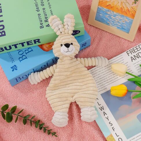 Apricot Lamb Corduroy Bunny Soft Loveys for Babies, Security Blanket for Baby Boy and Girl, 11.9 Inches for Infant and Toddlers (Green) in Kuwait
