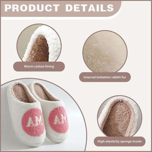 Cozy Fluffy Mama Slippers For Women Men Cute House Slippers Memory Foam Slippers Plush Bedroom Indoor Outdoor Shoes in Saudi Arabia