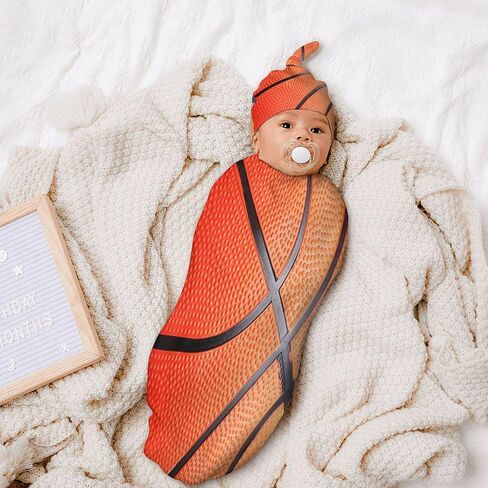 Vintage Baseball Newborn Baby Swaddle Blanket with Beanie Hat Baby Receiving Blanket Soft Baby Sleep Sack Baby Wraps Blankets Gifts for Boys Girls Infant in Saudi Arabia