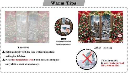 7x5ft Winter Christmas Window Photography Backdrop Xmas Tree Snow Background Banner for Family Holiday Party Decoration Supplies Photo Studio Props Pictures ZW-029 in Kuwait
