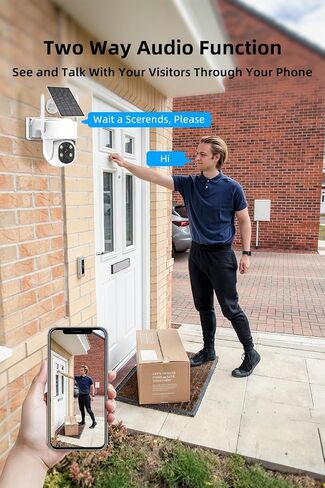 PTZ Security Cameras Wireless Outdoor Solar Powered, Pan Tilt 360 View 10 CH Ultra 4MP Home Security Camera System with 4 Cameras Human Detection Two Way Audio Color Night Vision 64G Storage in Kuwait