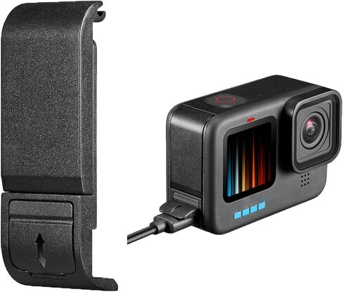 باب جانبي بديل لـ GoPro Hero 10 Hero 9، غطاء بطارية بلاستيكي فاخر قابل للإزالة من نوع POM، غطاء محول منفذ شحن من النوع C، جزء إصلاح ملحقات مدونة الفيديو للكاميرا مع قابس الغبار in Kuwait