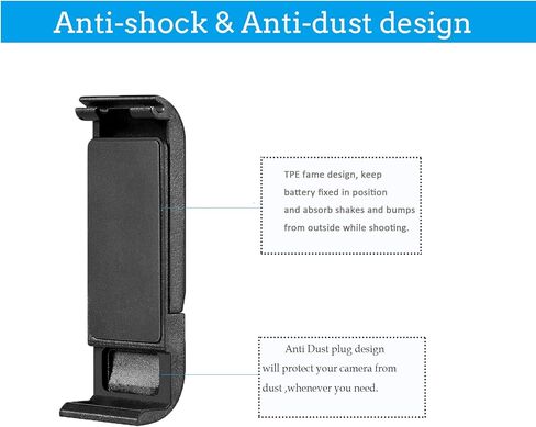 باب جانبي بديل لـ GoPro Hero 10 Hero 9، غطاء بطارية بلاستيكي فاخر قابل للإزالة من نوع POM، غطاء محول منفذ شحن من النوع C، جزء إصلاح ملحقات مدونة الفيديو للكاميرا مع قابس الغبار in Kuwait