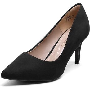 DREAM PAIRS Women's High Stiletto Heels Closed Pointed Toe Dress Pumps Shoes for Wedding Work Office Business, 3 Inches,Size 8,Black/Suede,KUCCI