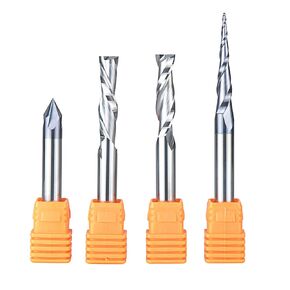 SpeTool CNC Router Bits Carving Set for Wood Profile V Groove Engraving Solid Carbide 1/4 Inch Shank