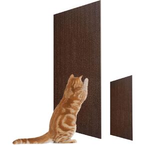 2 Pack Cat Scratch Mats 11.8"x11.8", Trimmable Cat Scratching Post Carpet Cover Self-Adhesive Cat Tree Shelves Replacement Parts Mat for Cat Shelf Steps Couch Furniture DIY Protector(Gray)